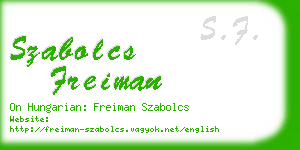 szabolcs freiman business card